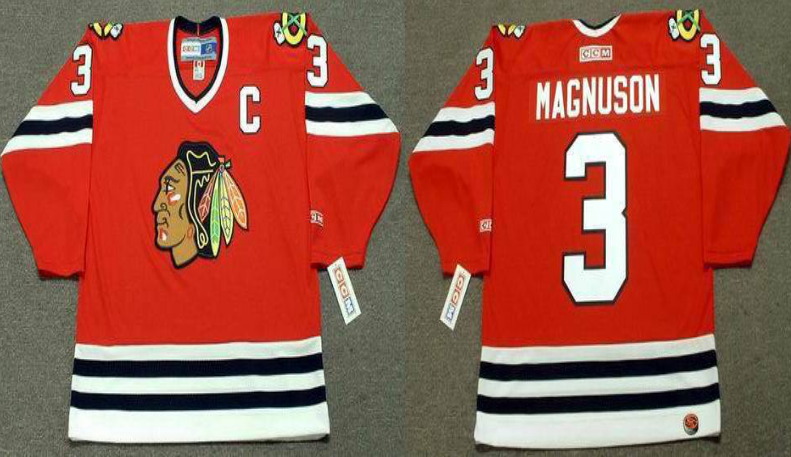 2019 Men Chicago Blackhawks #3 Magnuson red CCM NHL jerseys->chicago blackhawks->NHL Jersey